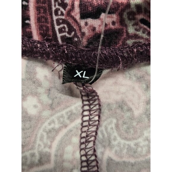 Miss Elaine Pajama Pants Womens XL Paisley Print Soft Jersey Knit  Sleepwear - Picture 7 of 7